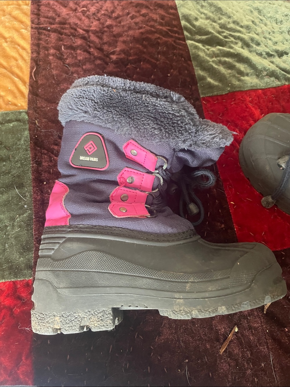 Dream Pairs Kids Purple and Pink Winter Snow Boot
